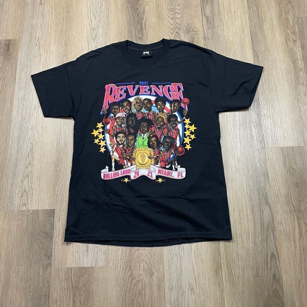 Revenge Rolling Loud Shirt Mens Large Black 2021 Miami Concert Tee Rap Hip Hop